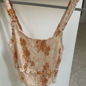 Free People Ruched Ruffle Tank